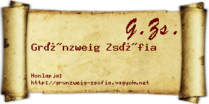 Grünzweig Zsófia névjegykártya